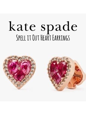 Kate Spade Spelll it Out Ruby Heart Earrings